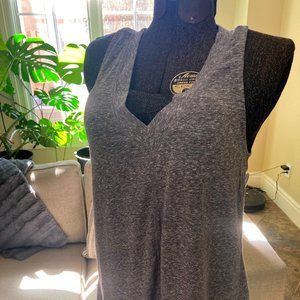 Z Supply gray slub knit v neck racer back tank tunic S